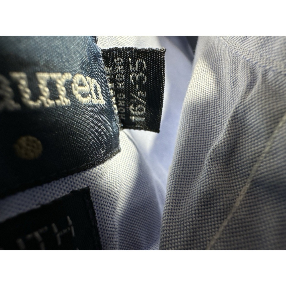 Ralph Lauren 16.5-35  men's YARMOUTH OXFORD blue long sleeve button down shirt - Picture 5 of 5